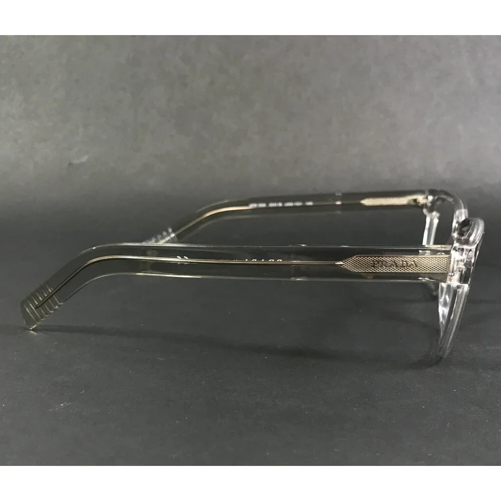 Prada Eyeglasses Frames VPR15W U43-1O1 Crystal Clear Squre Full Rim 53-18-145